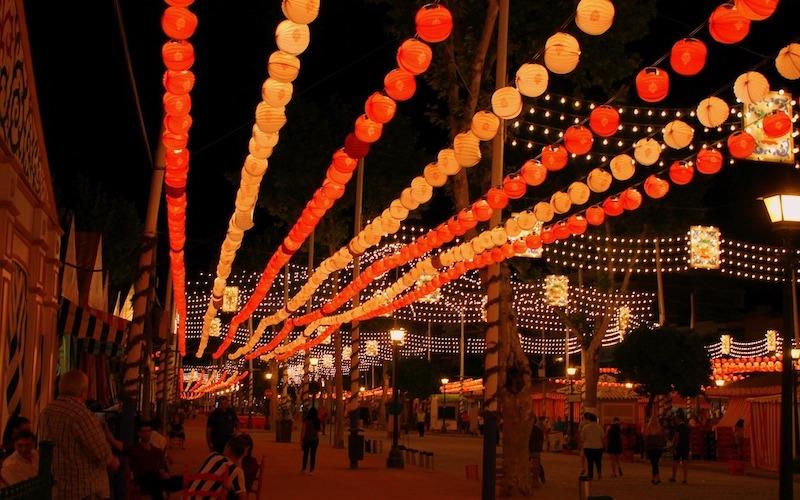 Seville de nuit lors du nouvel an chinois