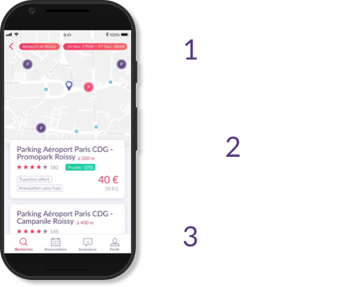 3 steps to book easily with Free2Move app